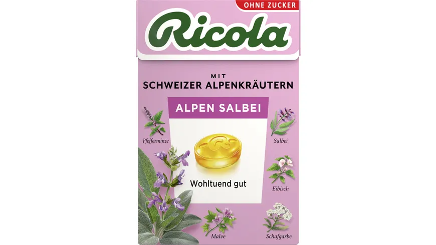 Ricola Alpen Salbei Bonbons ohne Zucker 50 g