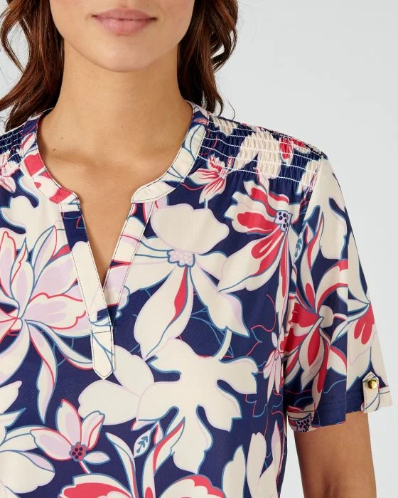 Tee-shirt en crêpe imprimé.
