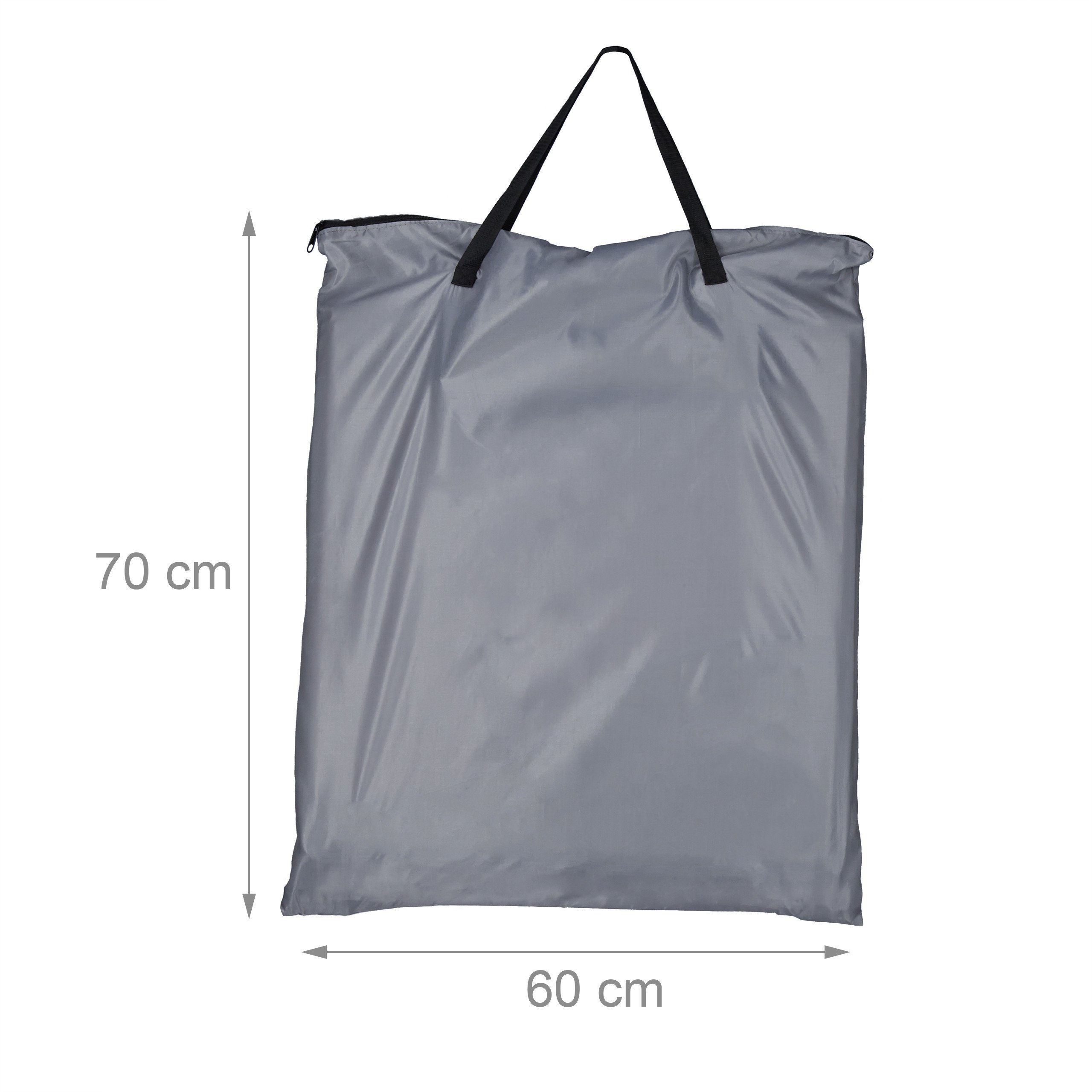 relaxdays Strandtuch Strandmatte XXL mit Kopfkissen, Grau