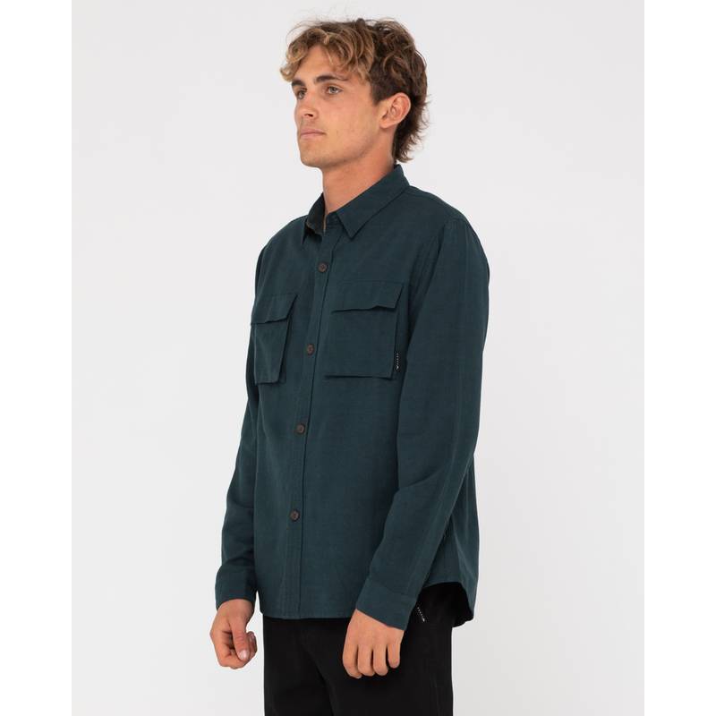 RUSTY LINEN WORKWEAR LONG SLEEVE SHIRT Langarmhemd Herren