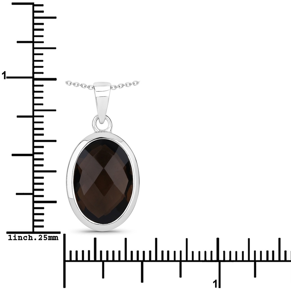 Rafaela Donata Chaîne Argent sterling Quartz fumé en Argent Bijoux