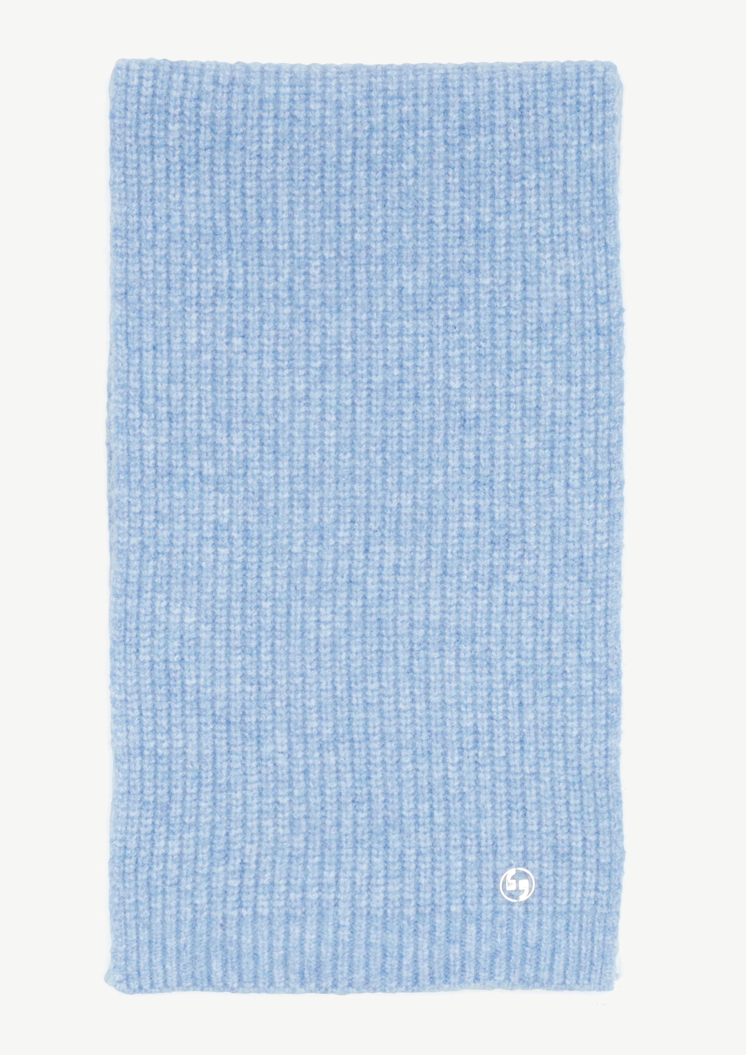 Strick-Schal aus Wollmix - himmelblau
