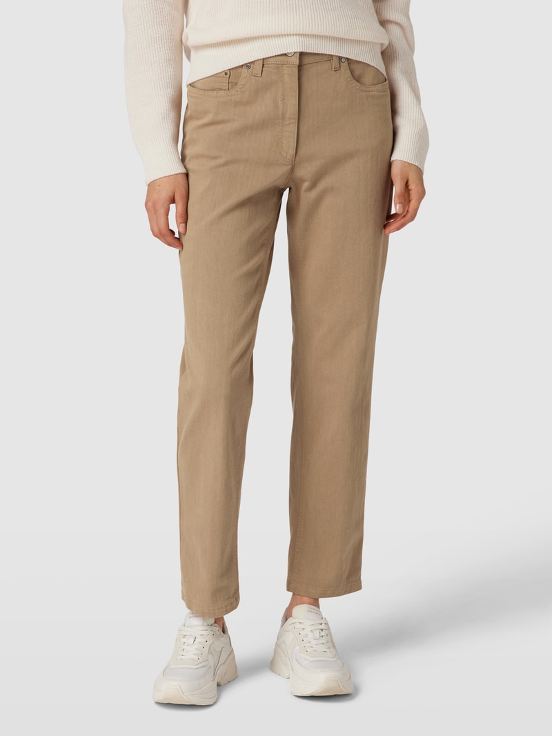 Straight Fit Jeans im 5-Pocket-Design Modell 'Greta' in beige