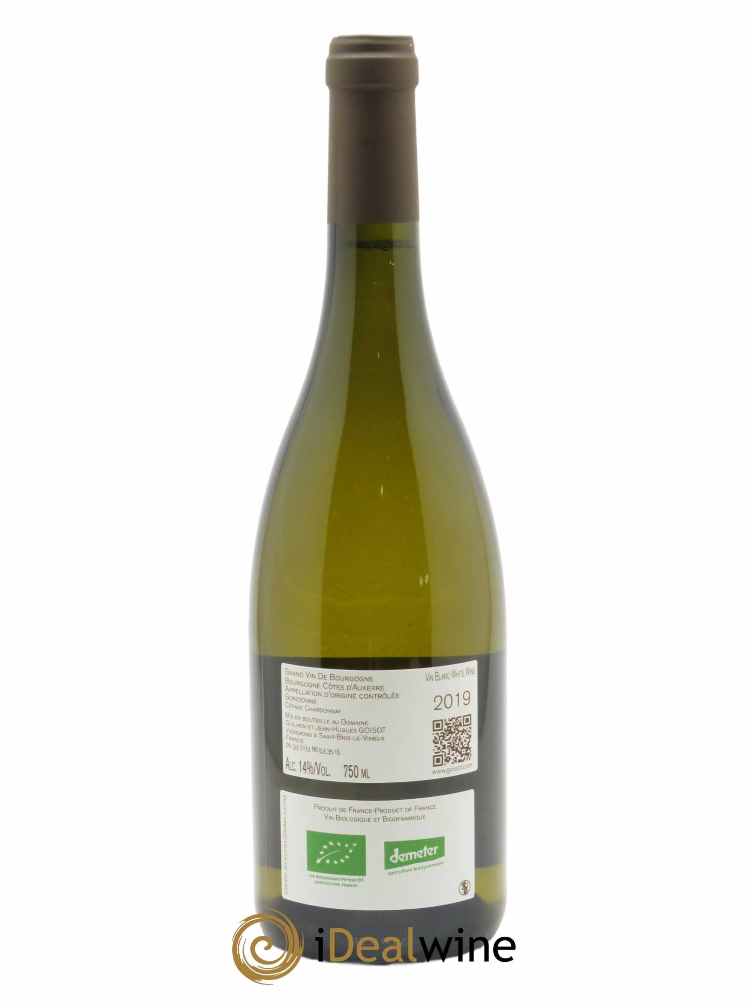 Bourgogne Côtes d'Auxerre Gondonne Goisot  2019 - Lot de 1 Bouteille