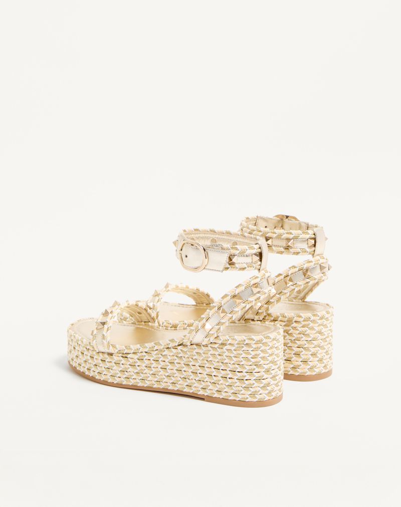 Sandália plataforma Rockstud em napa laminada 45mm