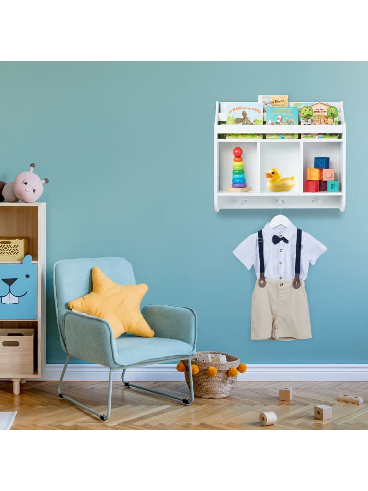 relaxdays Kinderregal in Weiß - (B)60 x (H)51,5 x (T)17,5 cm günstig kaufen onesize
