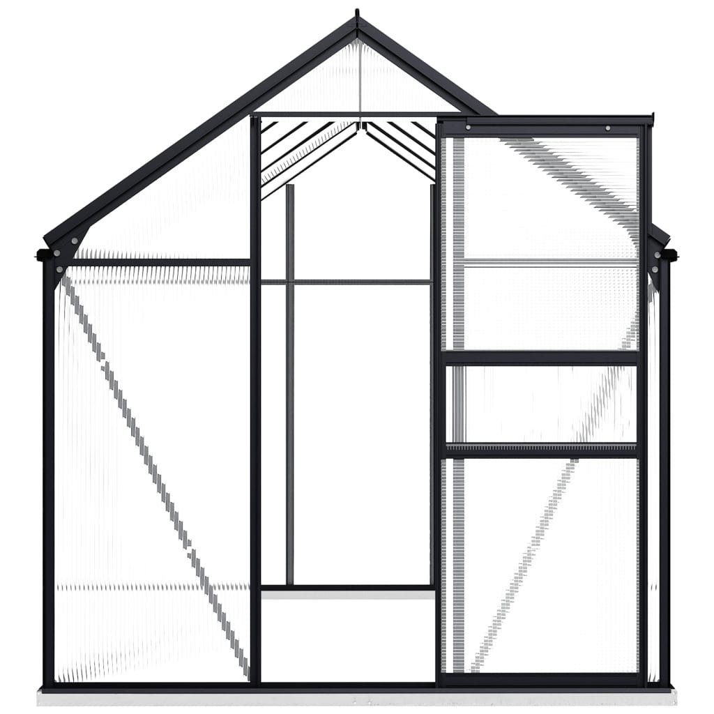 vidaXL Gewächshaus Gewächshaus mit Fundament Anthrazit Aluminium