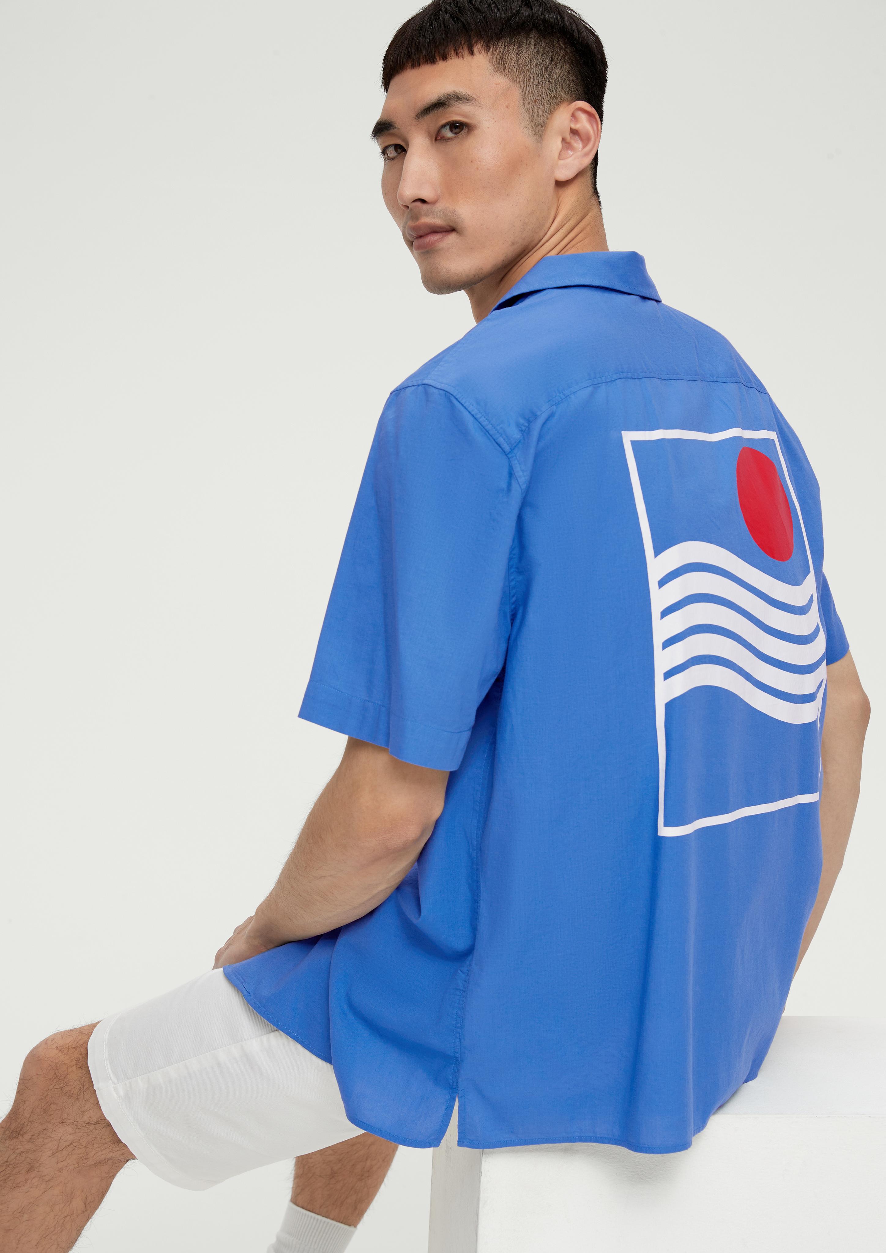Relaxed: Kurzarmhemd mit Schriftzugprint  2131019-54D1