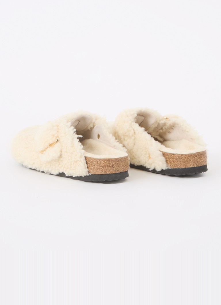 Saboți Birkenstock Boston Teddy cu cataramă mare