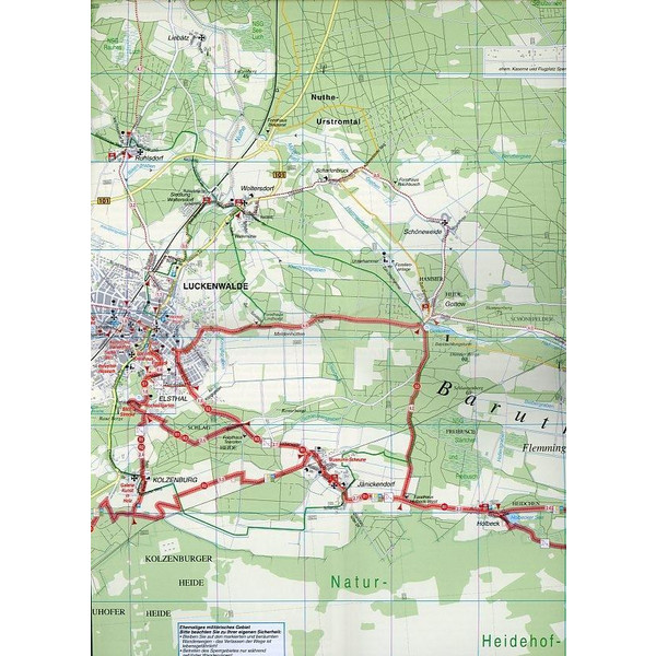 Große Radwander- und Wanderkarte Niederer Fläming, Luckenwalde, Jüterbog, mit Flaeming-Skate® und FlämingWalk® 1 : 50 000 - Wanderkarte