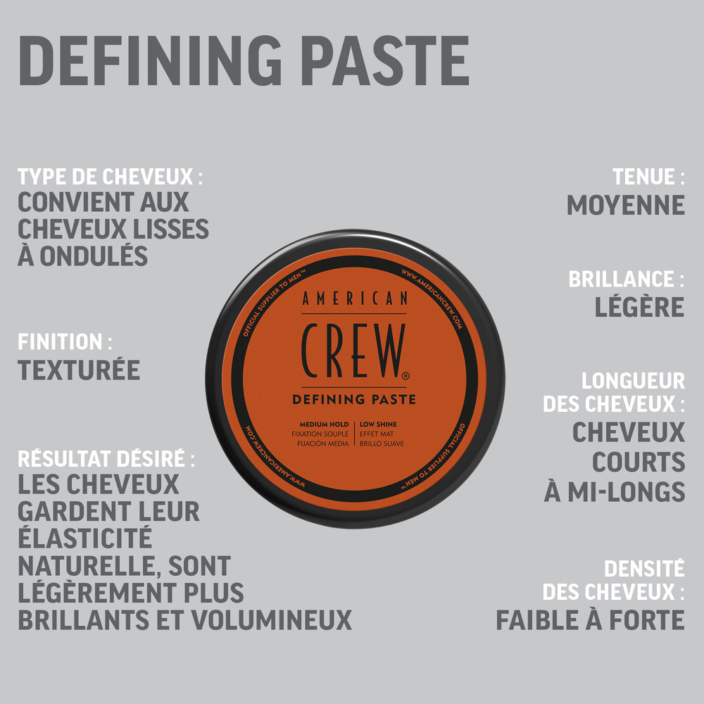 american crew Cire Cheveux, Fixation Souple, Effet Mat Cire de coiffage