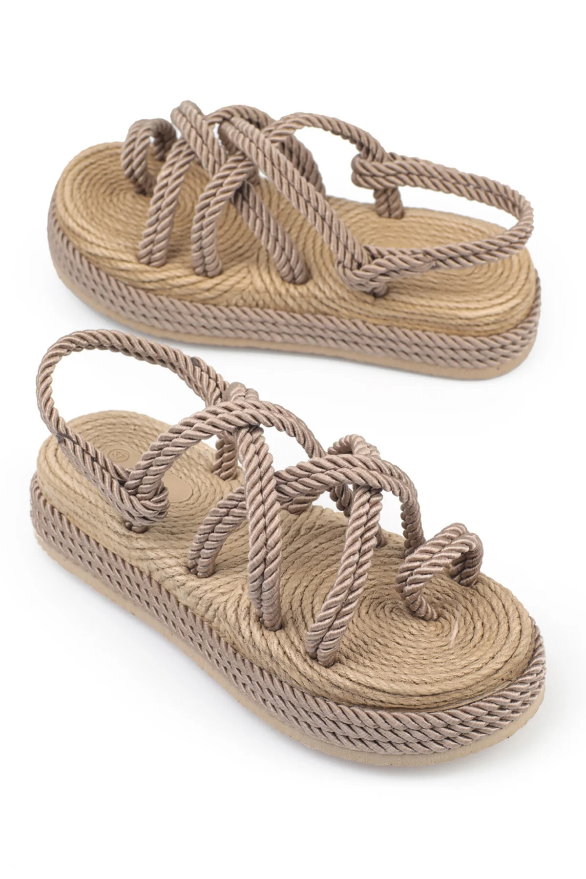 Capone Outfitters  Damen-Sandalen mit Keilabsatz und Schnürung