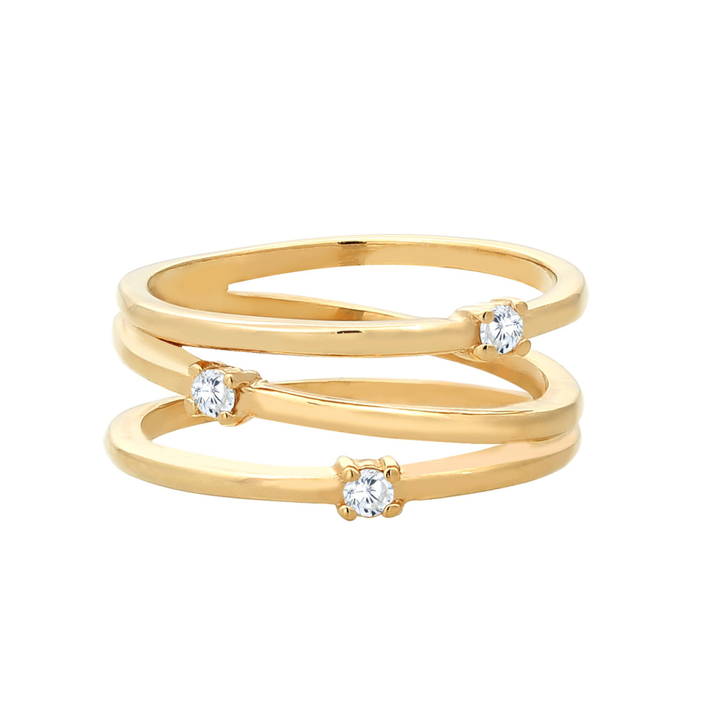 Elli Elli Bague Enroulé Filigrane avec Cristaux de Zircone Bague Femme - Argent (925/1 Bague