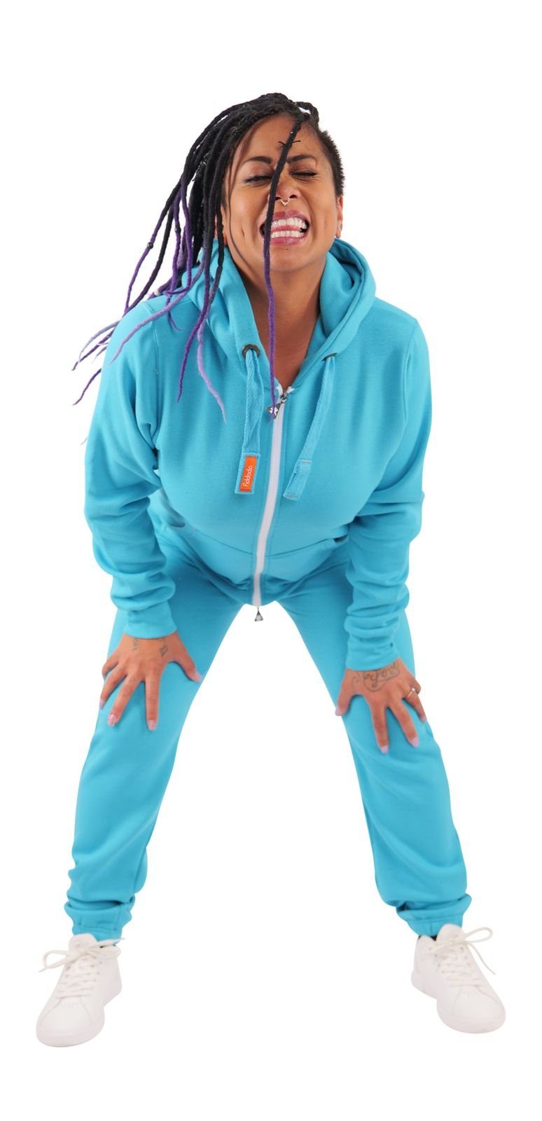 O'Poppy Jumpsuit Damen türkis (1-tlg) mit Kapuze und Eingrifftaschen