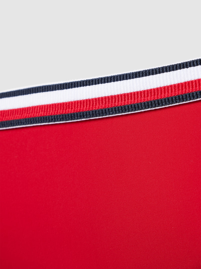 Bikini-Hose mit Kontraststreifen in rot