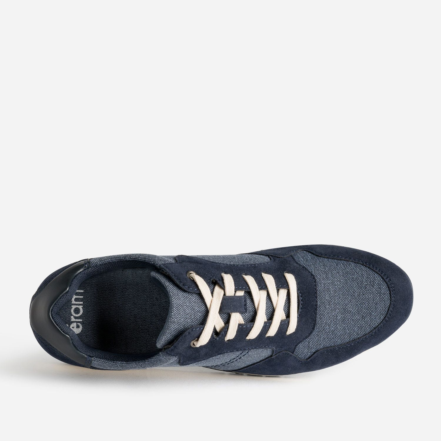 Tennis bleu marine bi matière