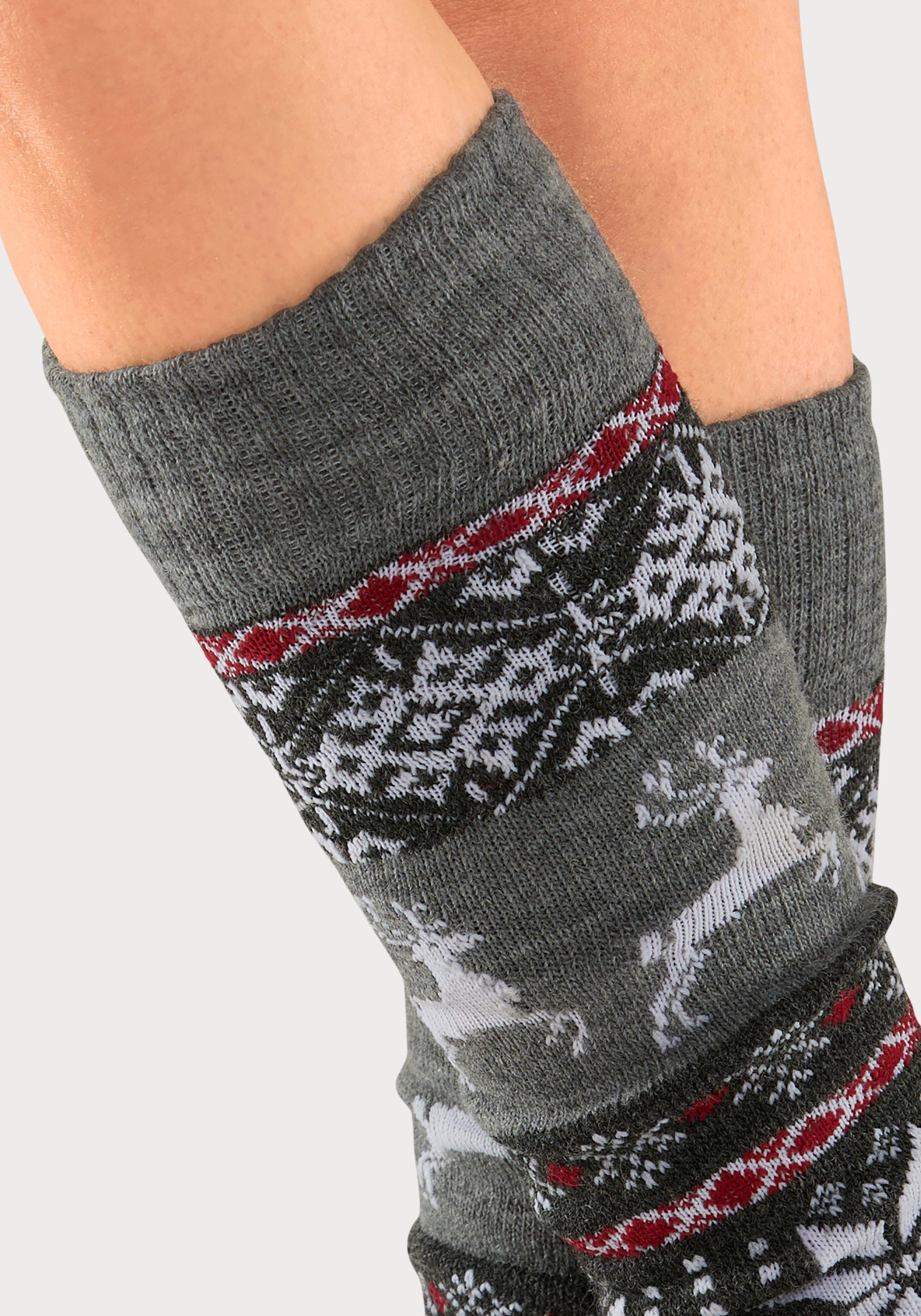 Lavana Beinstulpen mit eingestrickten Motiven