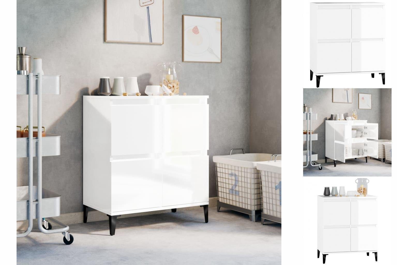 vidaXL Anrichte Sideboard Hochglanz-Weiß 60x35x70 cm Holzwerkstoff