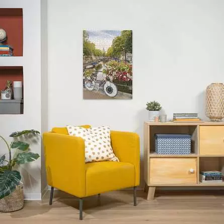 Puzzle 1000 Teile - Fahrrad und Blumen in Amsterdam