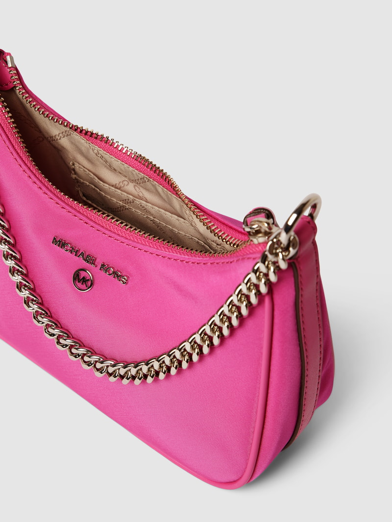 Saddle Bag mit Henkel in metallic in pink