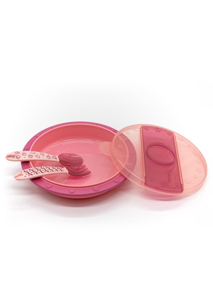 MiaMia Babyteller zum Mitnehmen inkl. Besteck - Pink in rosa günstig kaufen onesize