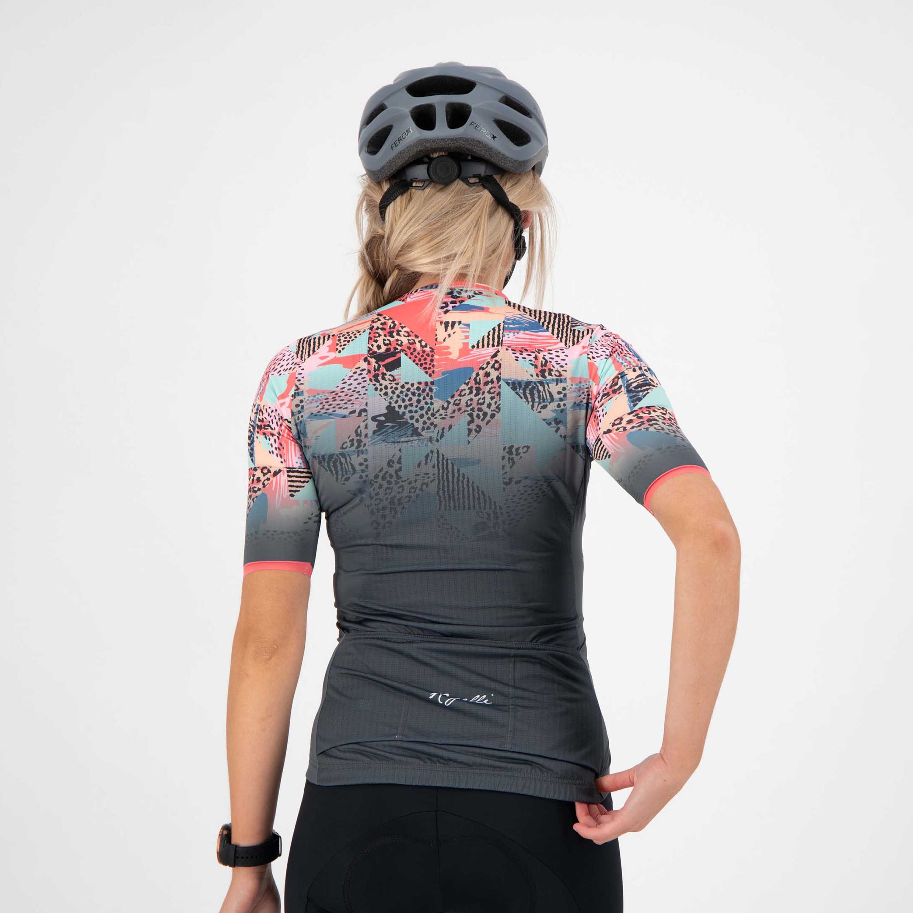 Rogelli Animal Blau/Koralle Damen Radtrikot Kurzarm