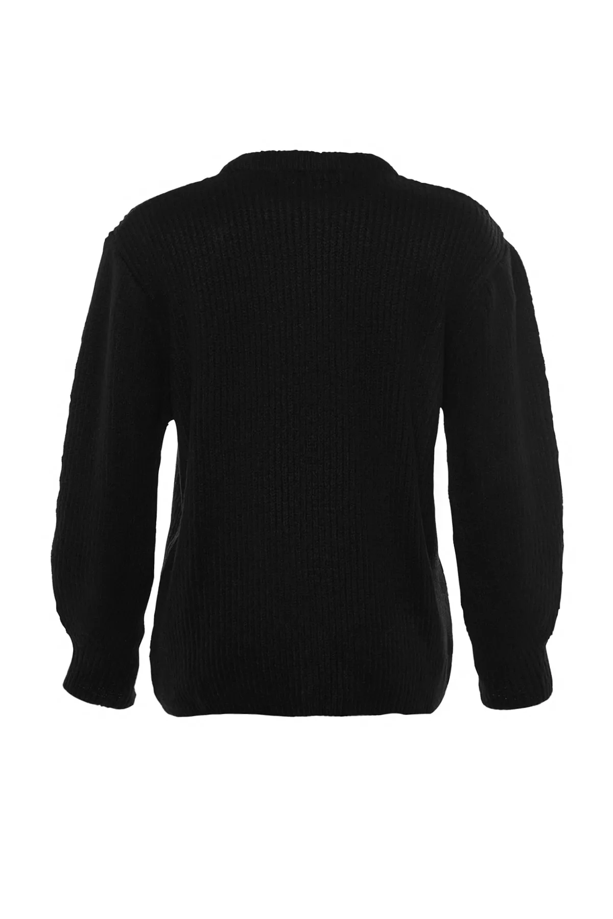 Trendyol Collection  Schwarzer, weich strukturierter Basic-Strickpullover mit weiter Passform TWOAW20FV0142