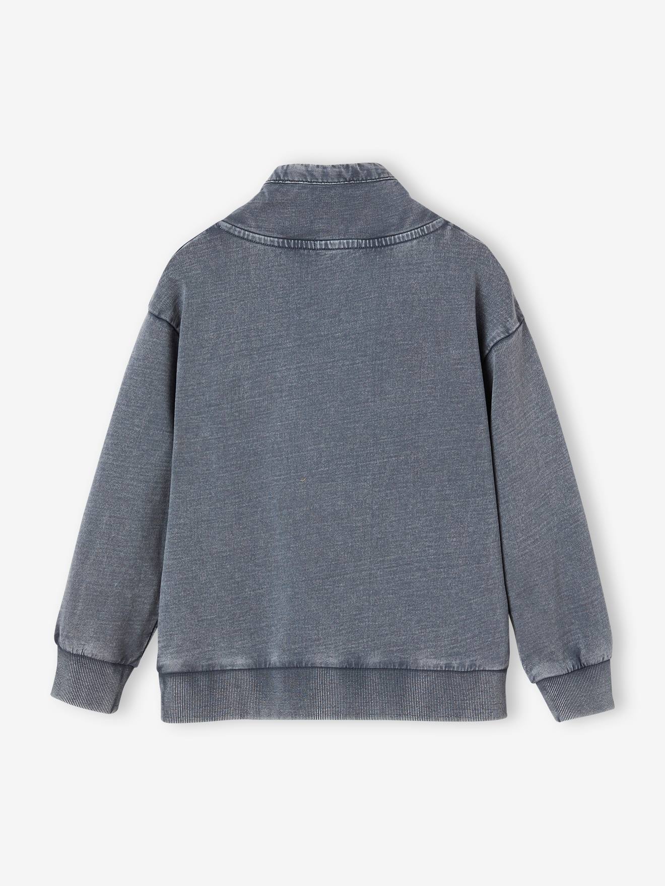 Vertbaudet Jungen Sweatjacke mit Schalkragen - grau meliert