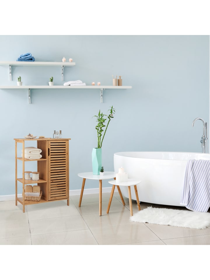 relaxdays Badschrank in Natur - (B)67 x (H)87,5 x (T)33 cm günstig kaufen onesize