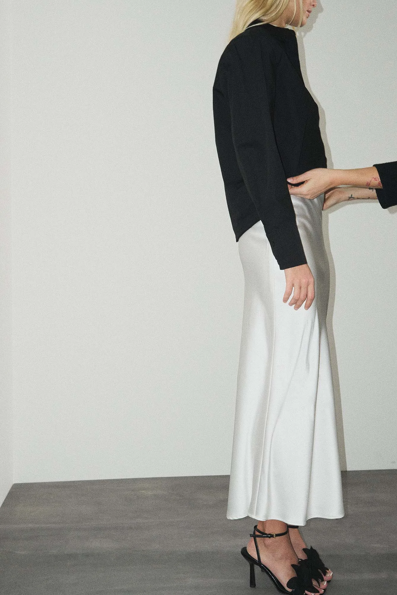 Langarmhemdbluse mit Schulterpolstern