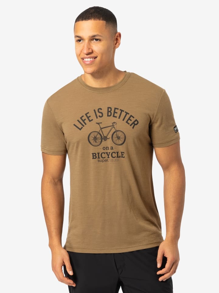 super.natural Merino T-Shirt M BETTER BIKE TEE in Braun günstig kaufen