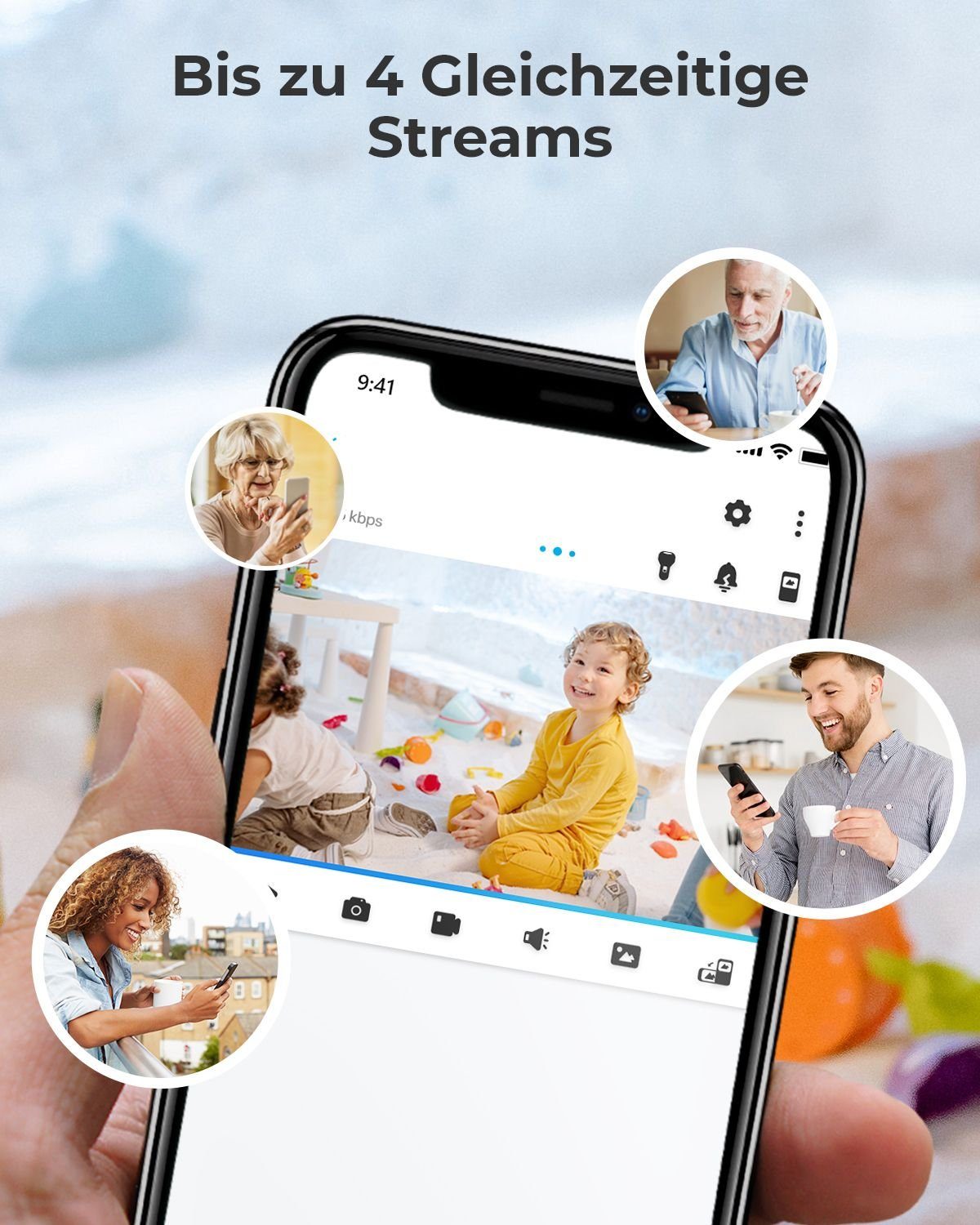 Reolink E1 3MP WLAN IP Überwachungskamera (Indoor, Packung, 1-tlg., 355° Schwenk & 50° Neigung, Pan-Tilt, 2,4-GHz-WLAN, Bewegungserkennung, Bidirektionales Audio)