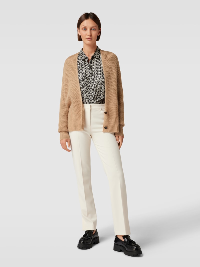 Strickjacke mit Strukturmuster in camel
