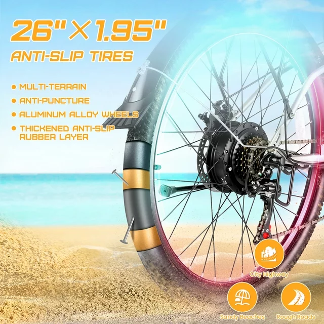 Gocio 500W Electric Bike for Adults, 26 Electric Hybrid Bicycle City Ebike, E Bike with 48V 7.8Ah Battery