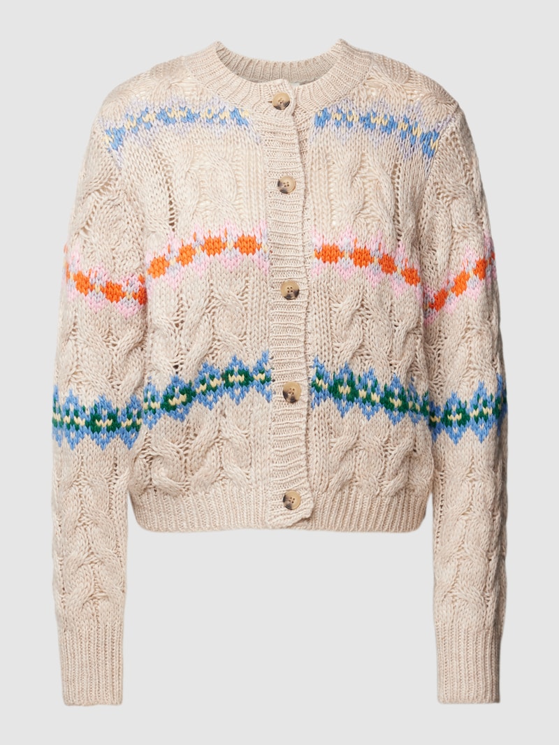 Strickjacke mit Knopfleiste Modell 'ALDENE' in beige