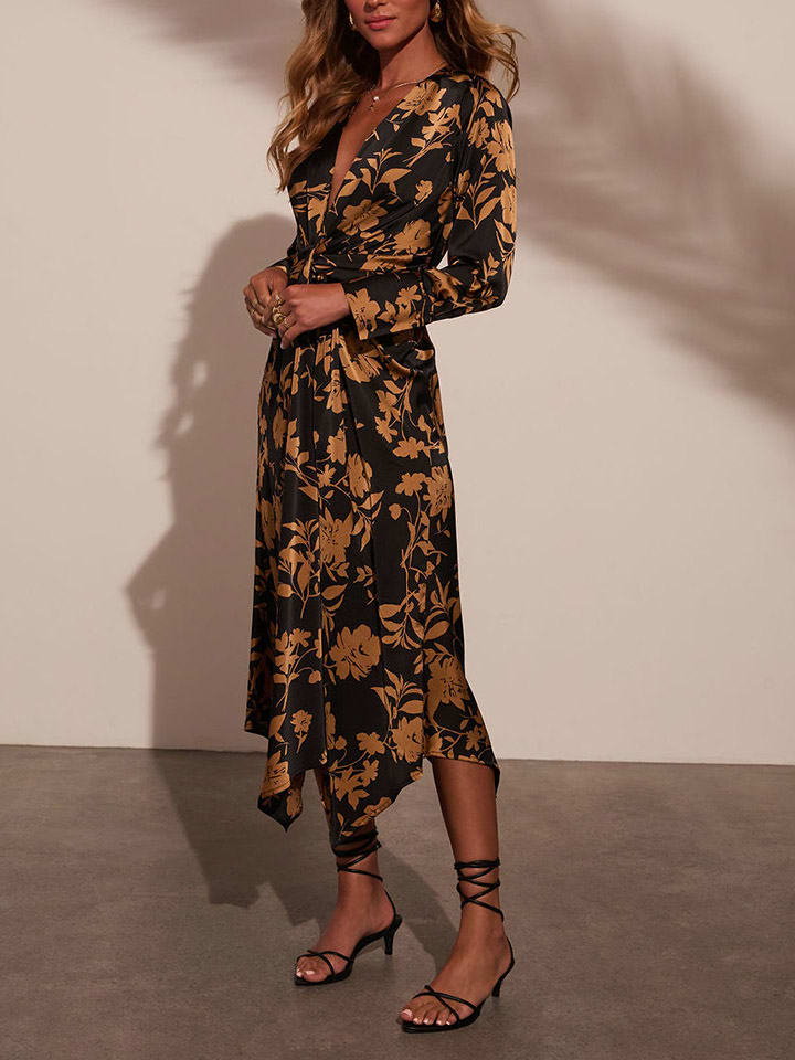 LA Angels Kleid in Schwarz/ Camel günstig kaufen