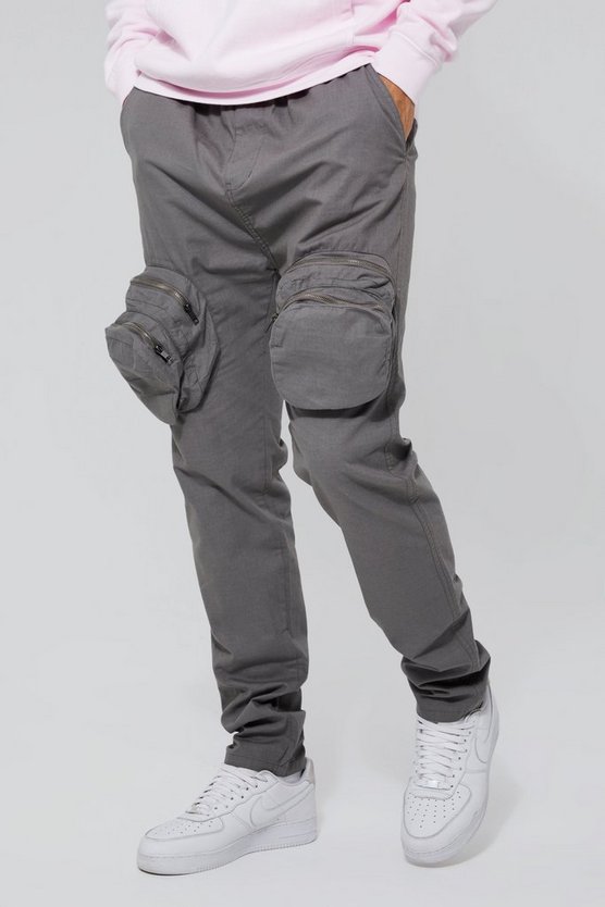 Tall smarte Slim-Fit Cargohose mit Reißverschluss