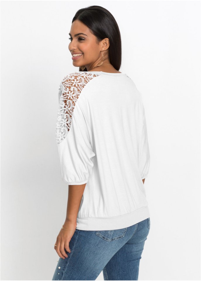 Oversize-Shirt mit Spitze