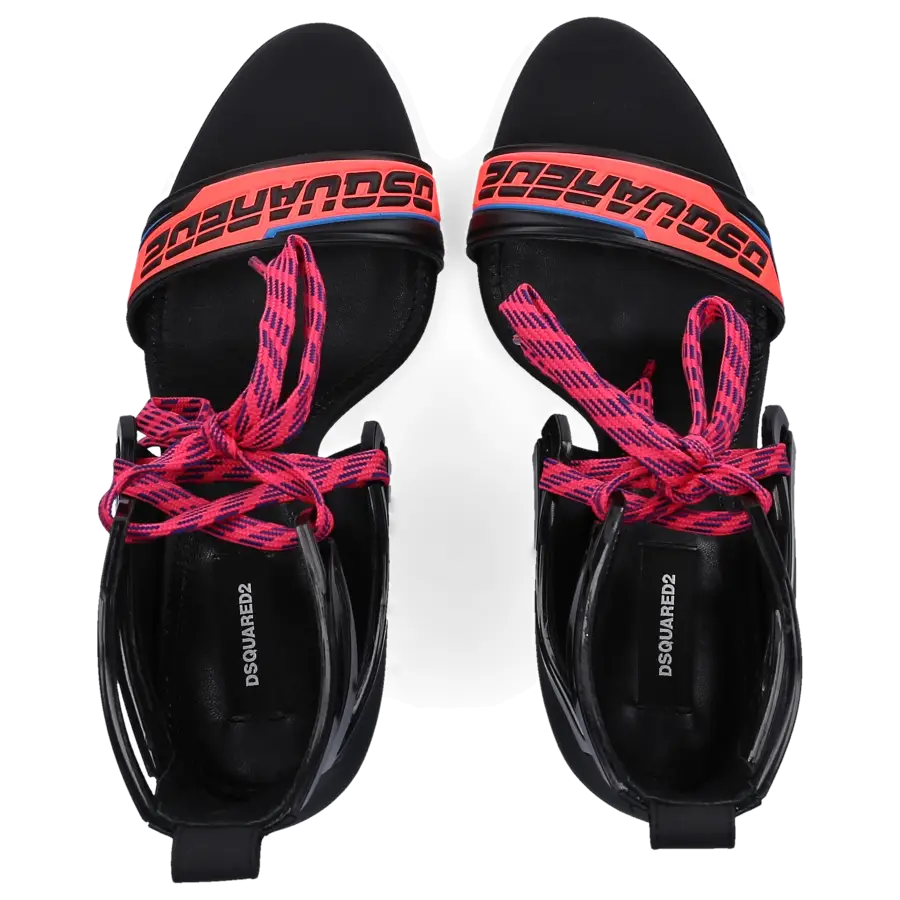 Dsquared2 - Sandalen TECHNO LOGO Polyester PVC Ziegenleder Logo schwarz - schwarz