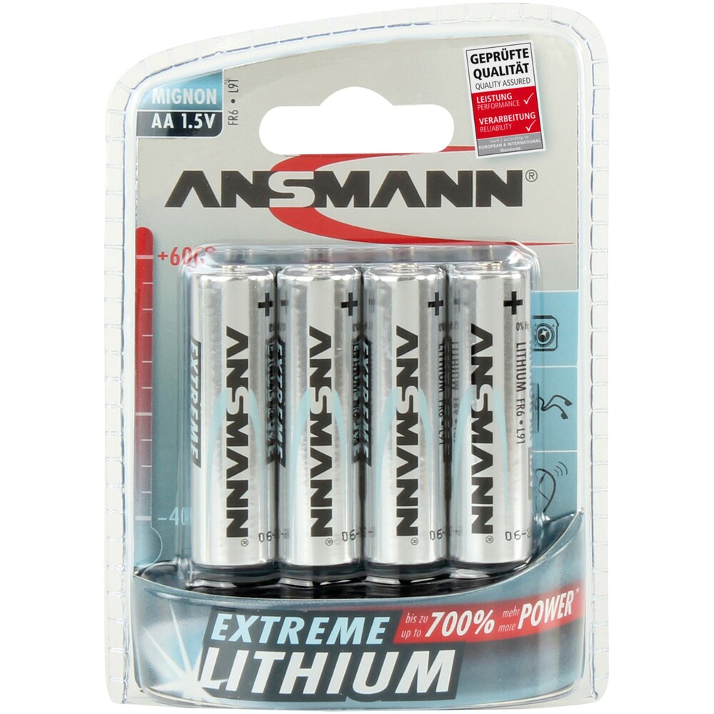 Ansmann Batterie Extreme Lithium Mignon AA 4er Pack