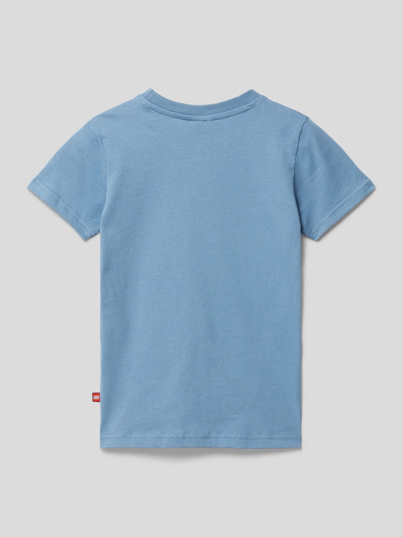 T-Shirt mit Rundhalsausschnitt in rauchblau