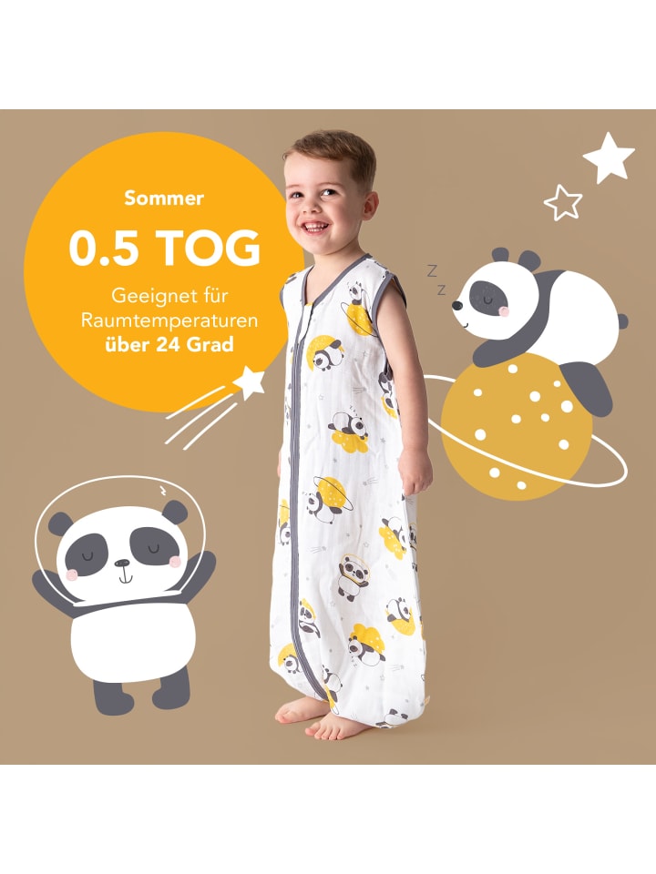 Schlummersack Musselin Schlafsack mit Füßen, 0.5 TOG in Gold günstig kaufen