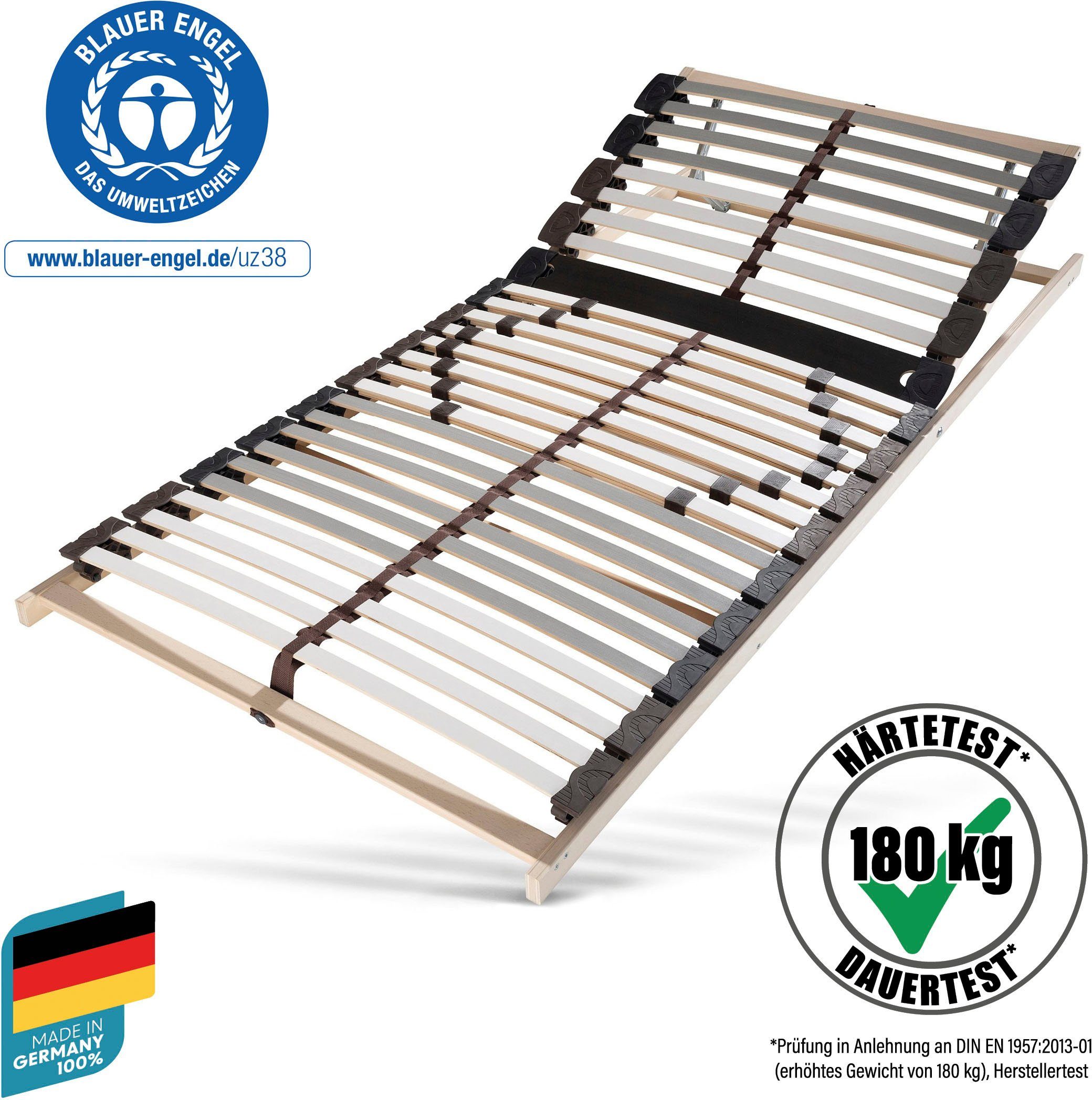 Lattenrost Maxi Strong, Beco, Kopfteil manuell verstellbar, Fußteil nicht verstellbar, Lattenrost in 90x200 cm und weiteren Größen, ideal bei hoher Belastung