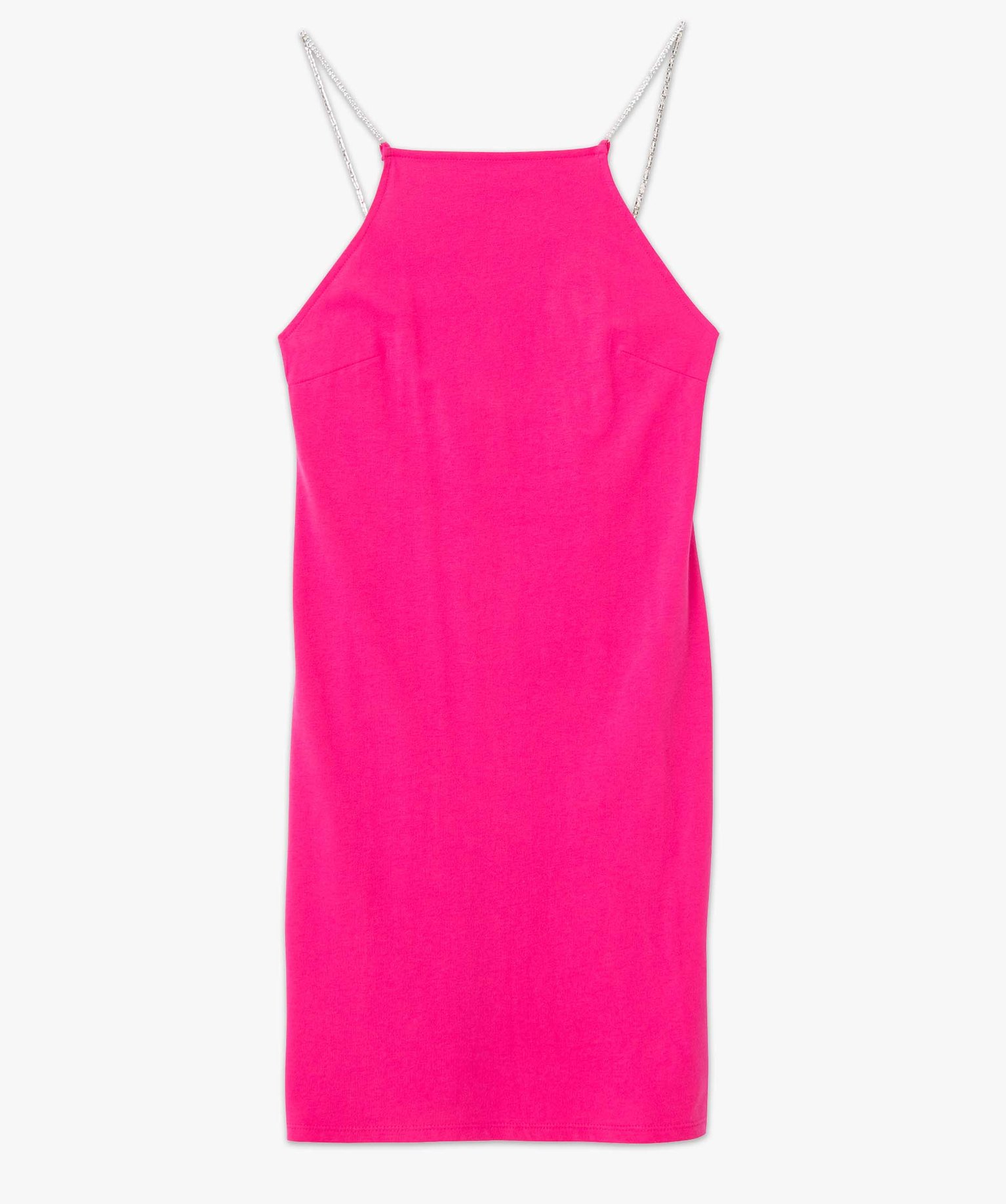 Robe femme avec fines bretelles en strass rose | GEMO
