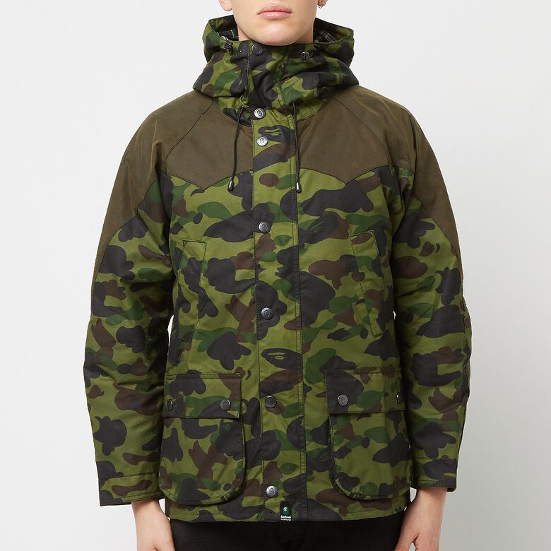 A Bathing Ape x Barbour 1st Camo Bedale Snowboard Jacket green