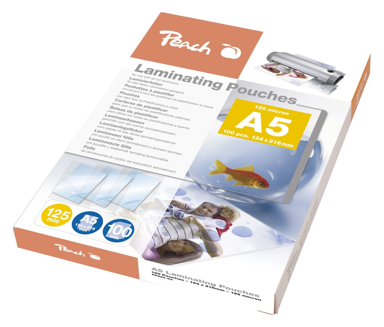 Peach Laminierfolien A5, 125 mic, glänzend, 100 Stk.