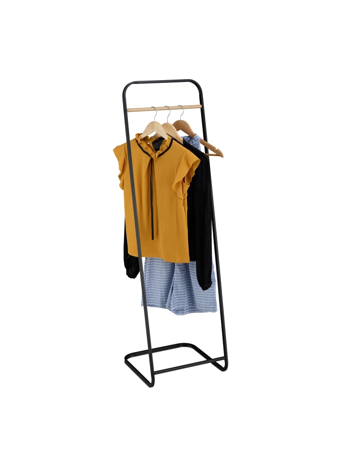 relaxdays Kleiderständer in Schwarz/ Natur - (B)41 x (H)140 x (T)41 cm günstig kaufen onesize