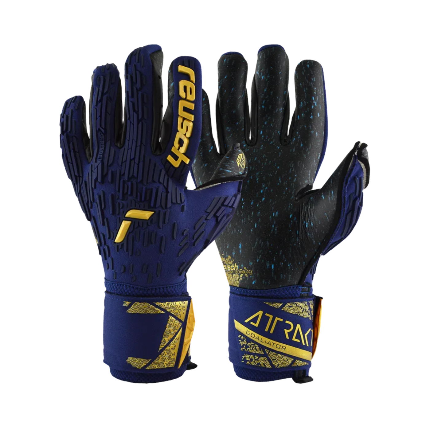 Reusch Attrakt Freegel Fusion Goaliator TW-Handschuhe Blau Gold Schwarz F4411