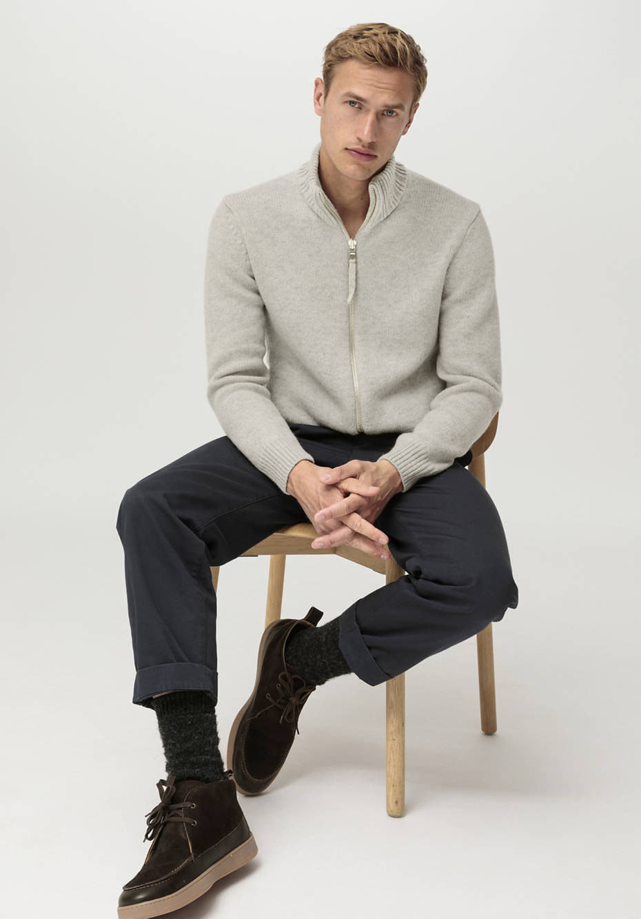 Zip-Jacke aus reiner Bio-Lambswool