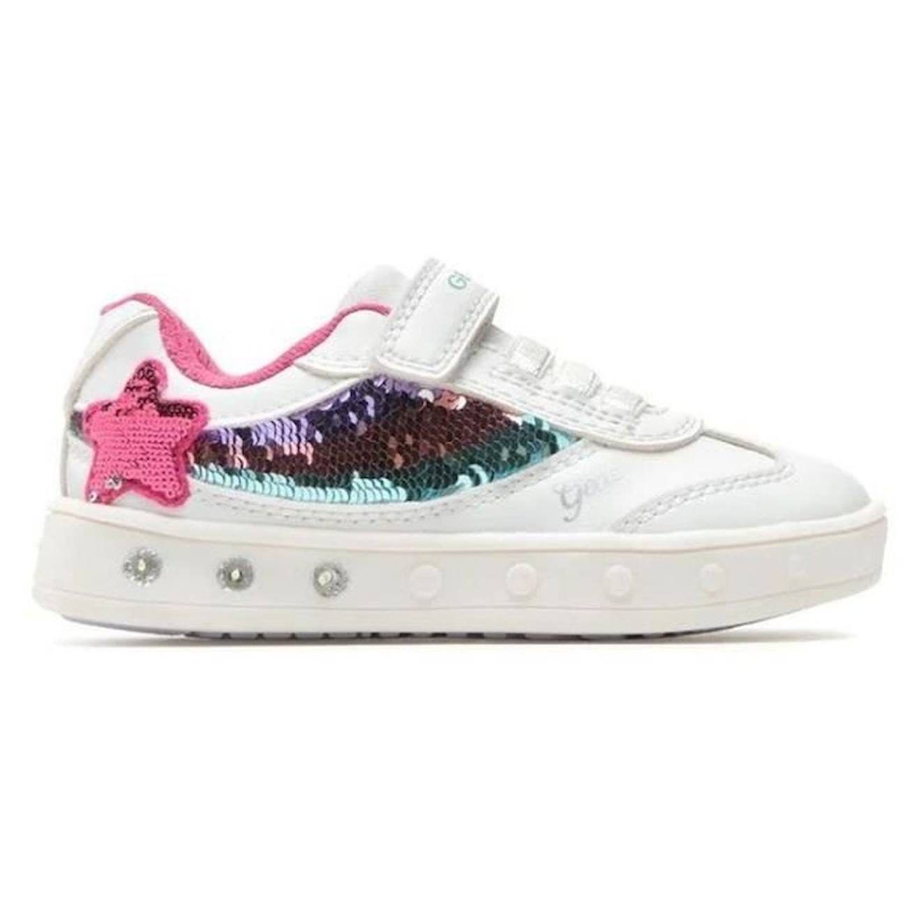 Baskets GEOX J SKYLIN GIRL B blanc